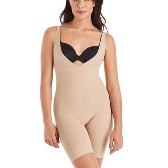 Maidenform Firm Control Open Bust Body Shaper Shapewear 2556 Beige Size XL NWT - Picture 1 of 11